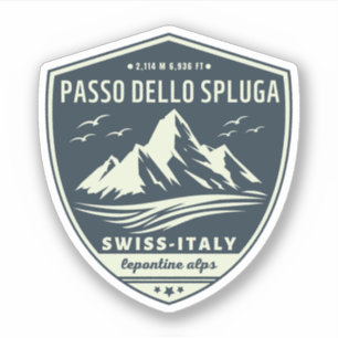 Adesivo Passo dello Spluga montanhas suíças italianas moto