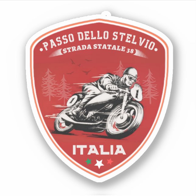 Adesivo passo dello Stelvio - passagem de Stelvio Alpes it (Frente)