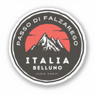 Adesivo Passo di Falzarego-passagem de montanha italiana d