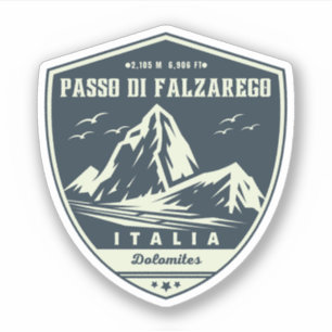 Adesivo Passo di Falzarego-passagem de montanha italiana d