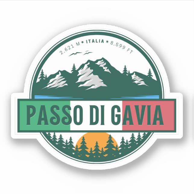 Adesivo passo di gavia - gavia passa alps italianos Mounta (Frente)