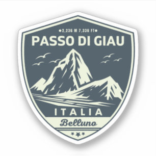 Adesivo passo di Giau - passagem de Giau nas montanhas ita