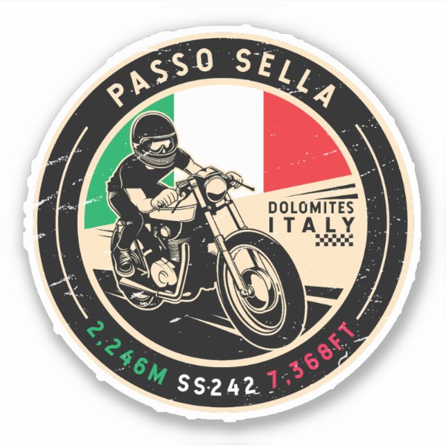 Adesivo Passo Sella | Itália | Motociclos (Frente)