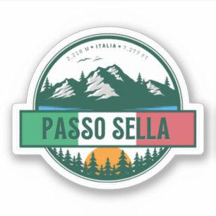 Adesivo passo Sella viagem de moto pelas montanhas italian