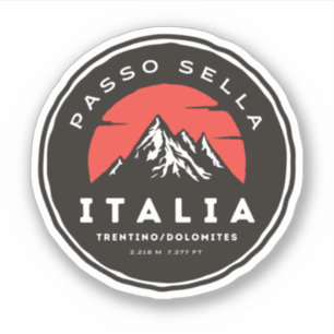 Adesivo passo Sella viagem de moto pelas montanhas italian