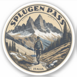 Adesivo Passo Splügen passo alpino Alpes Lepontinos