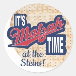 Adesivo Passover Sticker Round "It's Matzah Time"