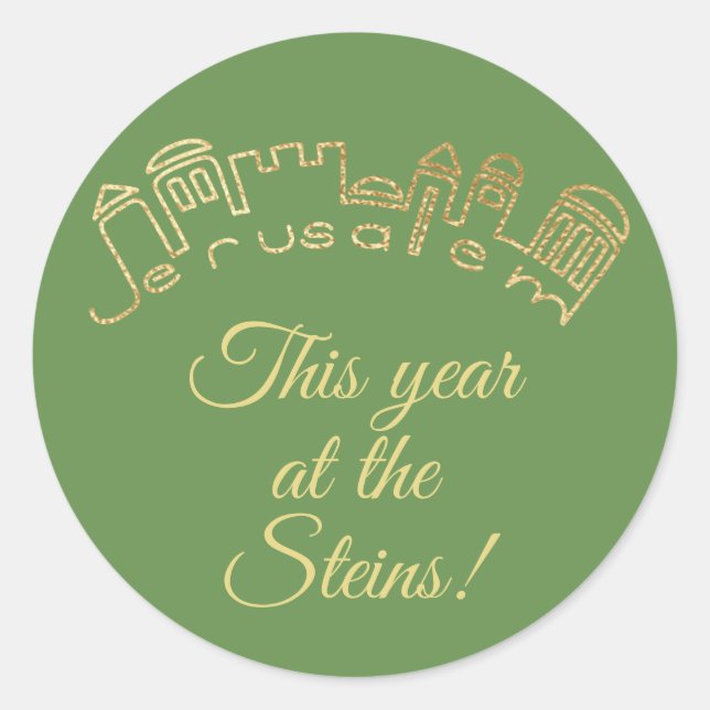 Adesivo Passover Sticker Round "Jerusalém Dourada" (Frente)