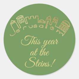 Adesivo Passover Sticker Round "Jerusalém Dourada"