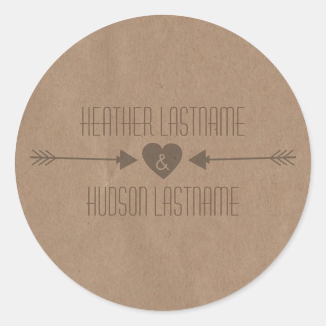 Adesivo Pasta de Casamento de Setas Marrons Inspiradas em  (Frente)