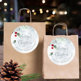 Adesivo Pasta de neve do inverno colores aquarelas pinheir