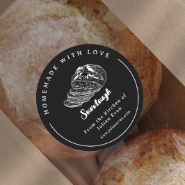 Adesivo Pasta de Panificação Negra Moderna de Pão de Churr