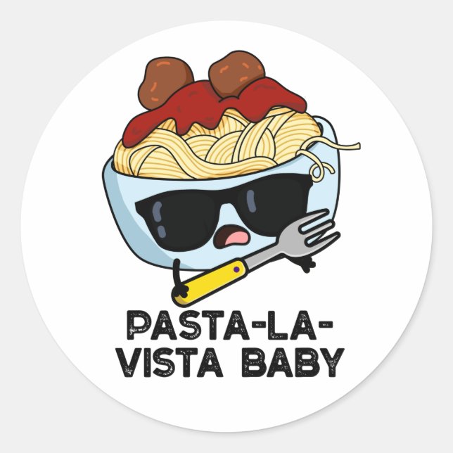 Adesivo Pasta-la-vista Baby Engraçado Comida Massacre (Frente)
