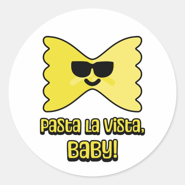 Adesivo Pasta la vista, querida! Cartoon de toalhete com m (Frente)