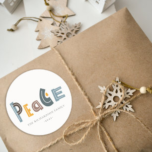 Adesivo Pasta Scandi Yellow Cinza Texto de Paz Natal