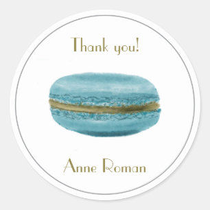 Adesivo Pastel Aqua Blue Macaron Obrigado