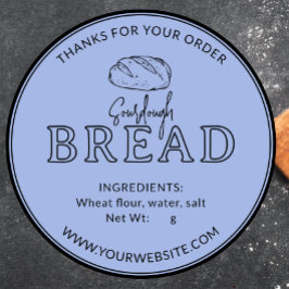 Adesivo Pastel Blue Sourdough Pão Obrigado Sticker