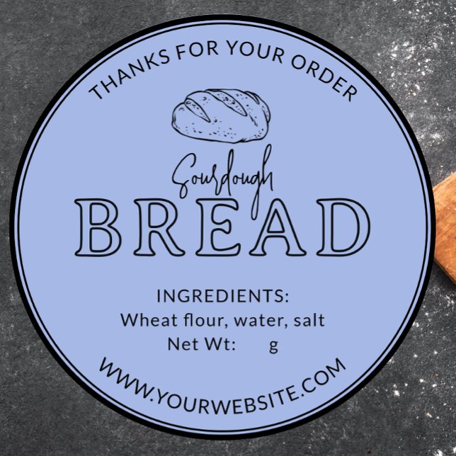 Adesivo Pastel Blue Sourdough Pão Obrigado Sticker (Criador carregado)