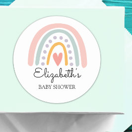 Adesivo Pastel Boho Rainbow Baby Shower for a Girl