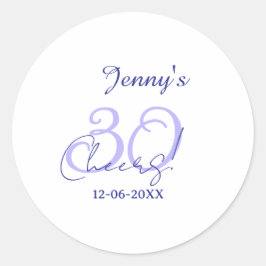 Adesivo Pastel cheers 30th birthday purple elegant name da