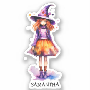 Adesivo Pastel Cute Witch Girl - Halloween Aestética (2)