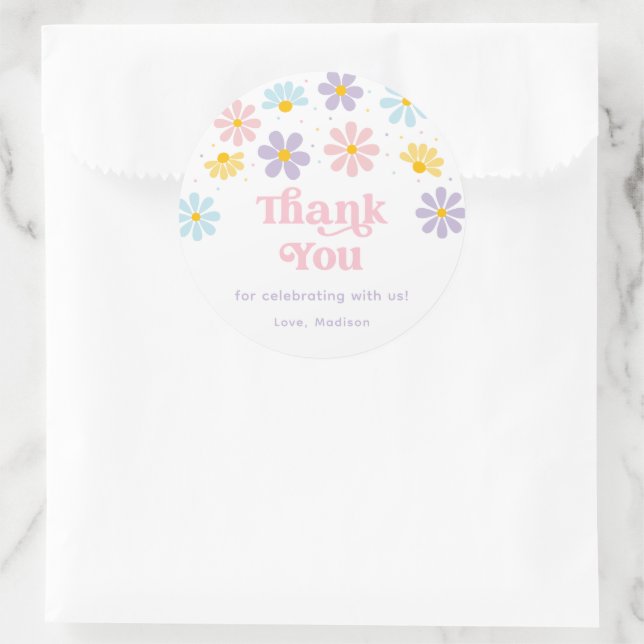 Adesivo Pastel Daisy Flower Birthday (Bolsa)
