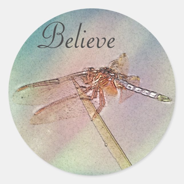 Adesivo Pastel de Dragonfly Inspiracional Personalizado (Frente)