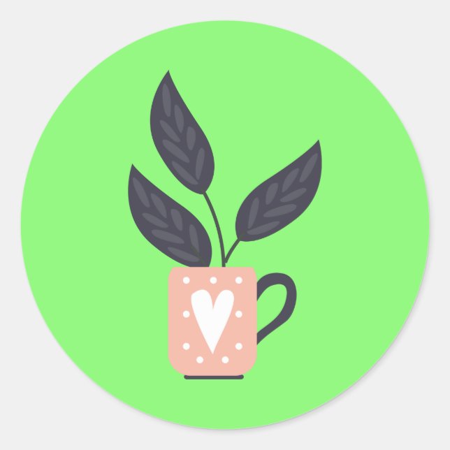 Adesivo Pastel de plantas modernas simples (Frente)