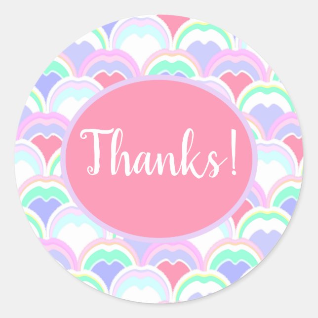 Adesivo Pastel divertido Padrão de penas de abstrato pavão (Frente)