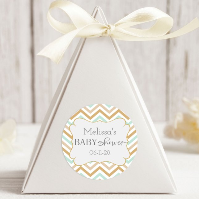 Adesivo Pastel Dourado e Verde Zig Zag Nêutrico Bebê (Criador carregado)