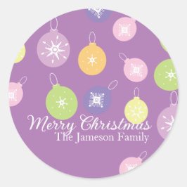 Adesivo Pastel Enfeites de natal Flocos de Neve Violeta