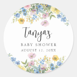 Adesivo Pastel Floral Baby in Bloom Watercolor Convite