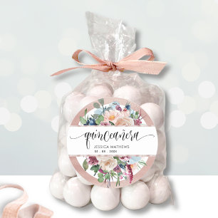 Adesivo Pastel Floral com Rosa Dourado Envelope Selo / Fav