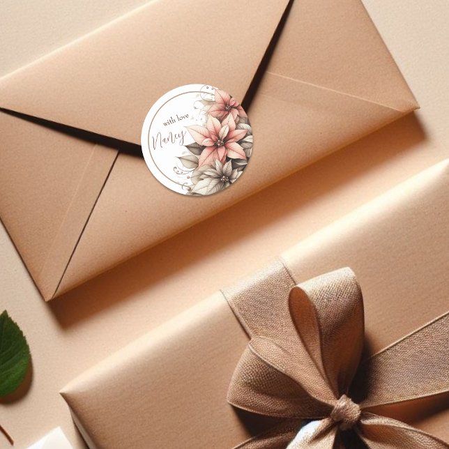 Adesivo Pastel Floral Personalizável (Criador carregado)