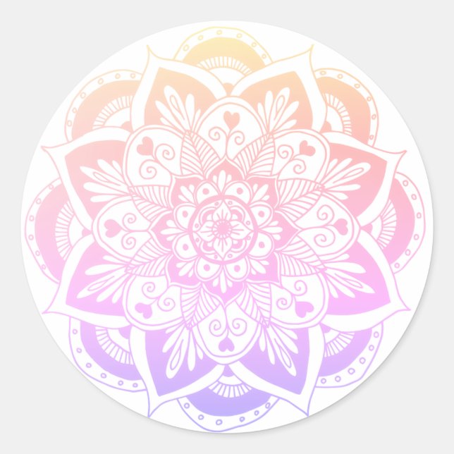 Adesivo Pastel Gradient Flower Mandala Sticker (Frente)