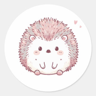 Adesivo Pastel Hedgehog Design, Pasta de Cor Suave, Arte A