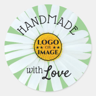 Adesivo Pastel Leve, Bonito, Mint Daisy Flower Feito Com A