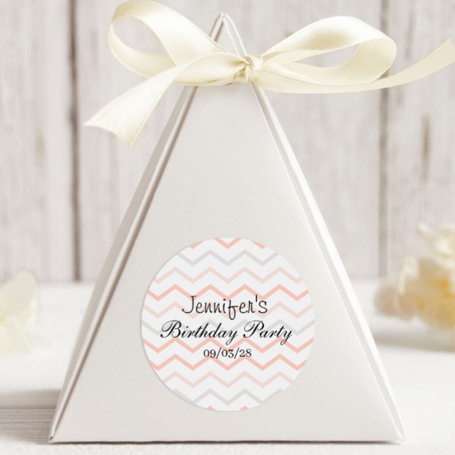 Adesivo Pastel Peach e Cinza Zag (Criador carregado)