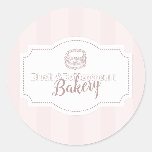 Adesivo Pastel Pink Cake Bakery Personalizado (Frente)