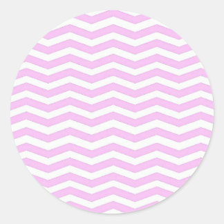 Adesivo Pastel Pink  Chevron Stripes Round Sticker