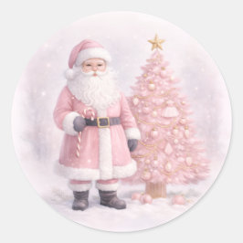 Adesivo Pastel Pink Christmas Santa 