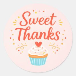 Adesivo Pastel Pink Cupcake Baking Thank You Sticker