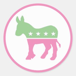 Adesivo Pastel Pink e Green Democratic Donkey