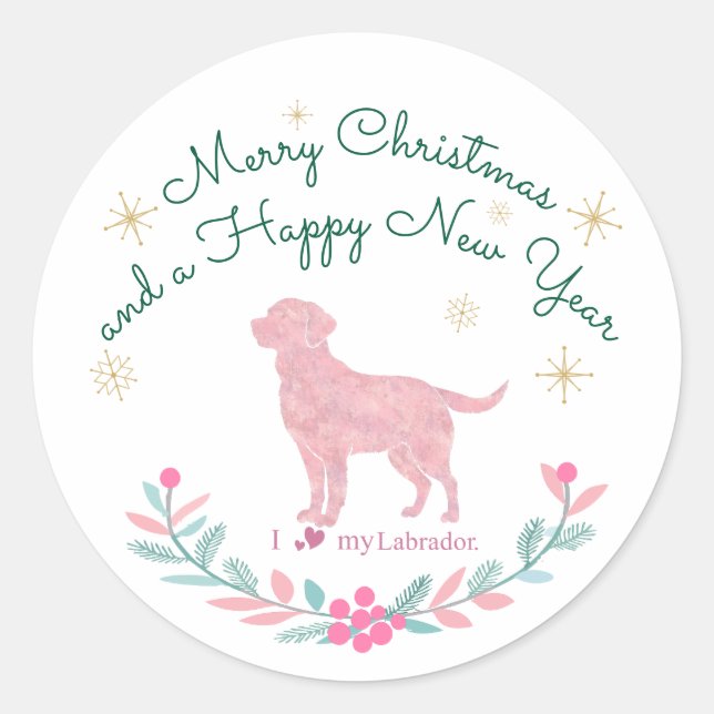 Adesivo Pastel Pink Labrador Retriever – Holiday Edit (Frente)