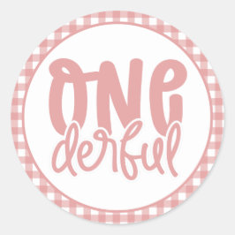 Adesivo Pastel rosa cor-de-rosa, primeiro aniversario