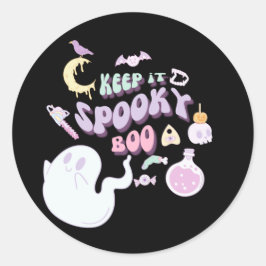Adesivo Pastel Spooky Ghost & Gang Black Halloween