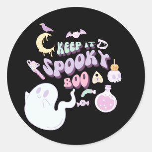 Adesivo Pastel Spooky Ghost & Gang Black Halloween