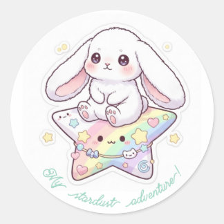 Adesivo Pastel Star Rider Bunny - Dreamy Kawaii Celestial