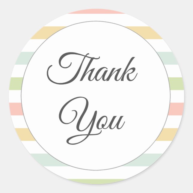 Adesivo Pastel striped, obrigado colorido (Frente)