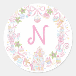 Adesivo Pastel Sweet Holiday Treats Monogram Crest